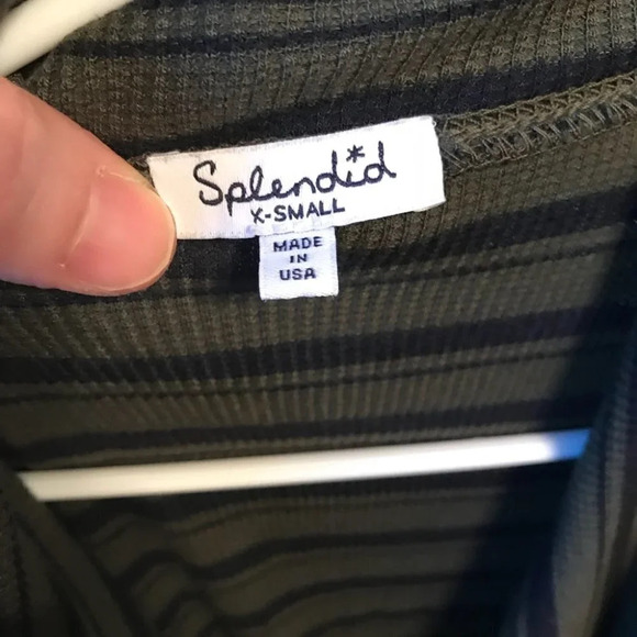 Splendid Cardigan Womens XS Thermal Drape Cardigan Oversized Black Army Green - Picture 5 of 8